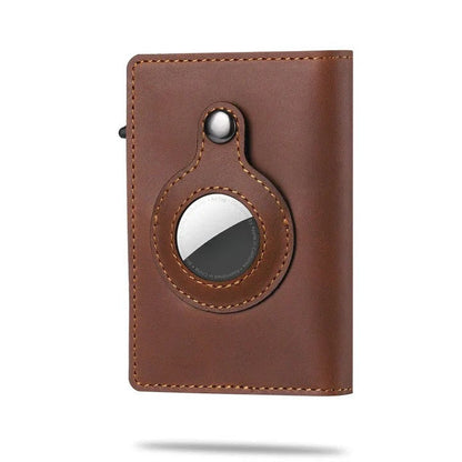 Apple Leather Wallet Tracker