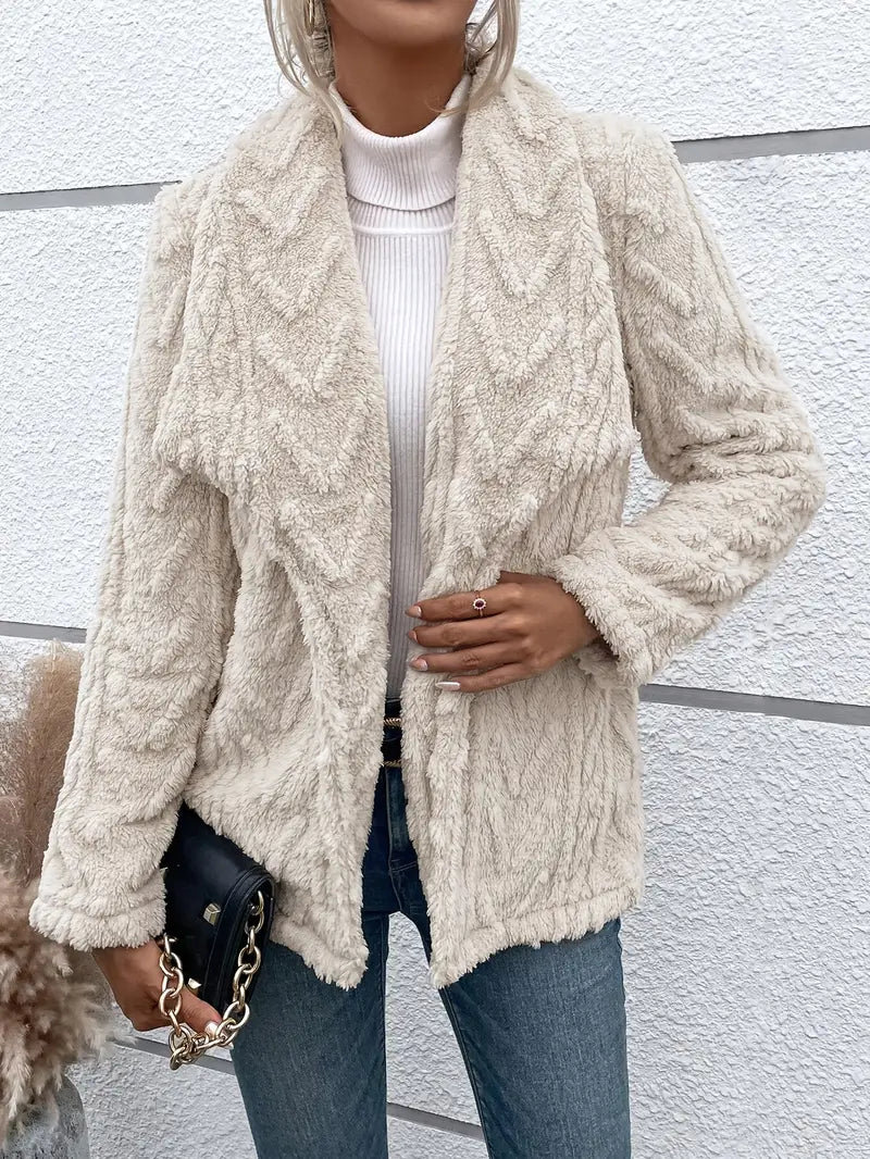 Women's White Fleece Jacket Comfortable
