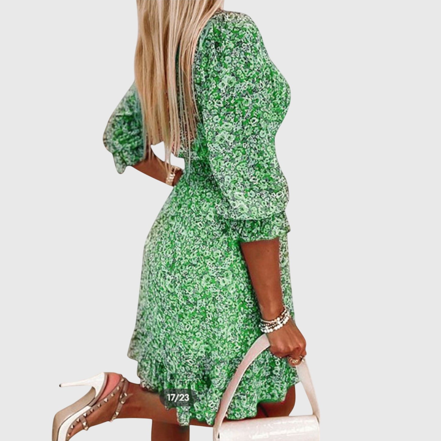 Floral V-Neck Women's Midi Sundress