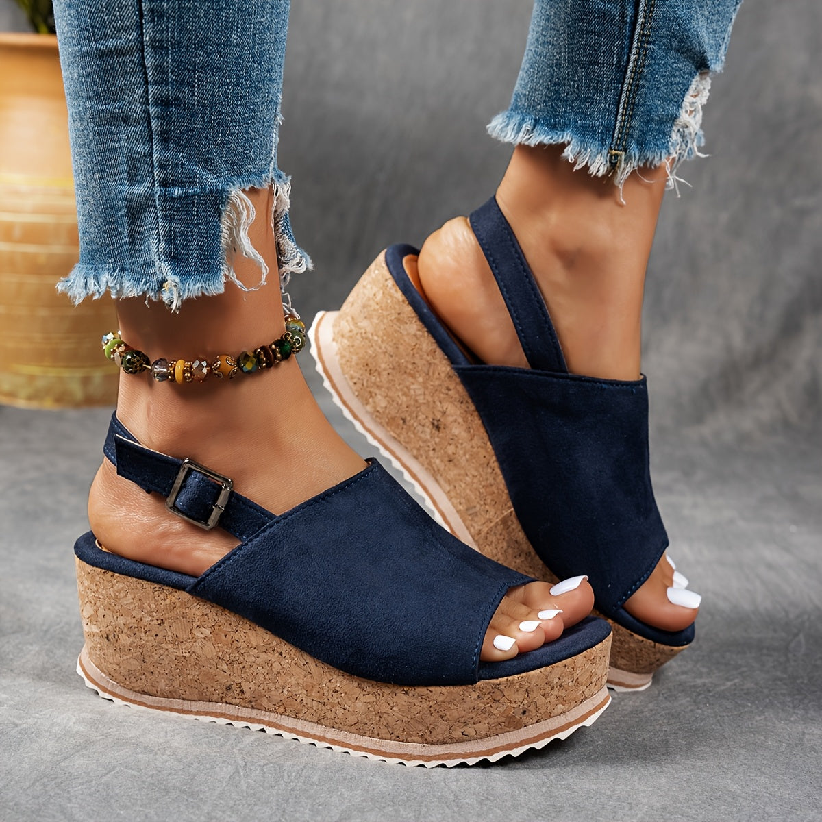 Comfortable Heeled Ankle Strap Sandals