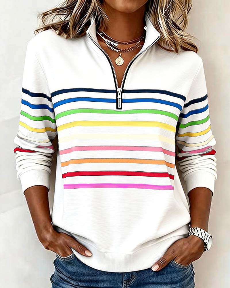 Women's Crew Neck Sweatshirt Ribbed Hem