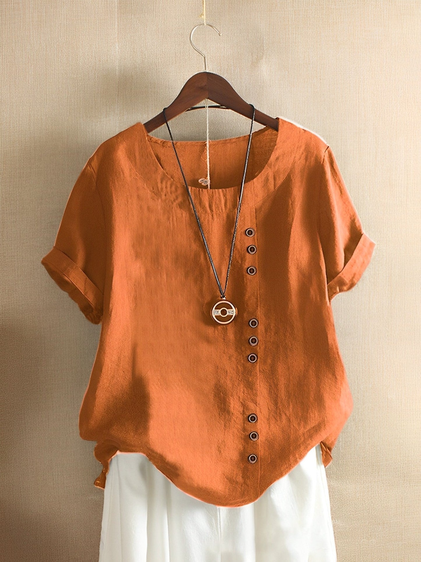 Women's Cotton Linen Short Sleeve