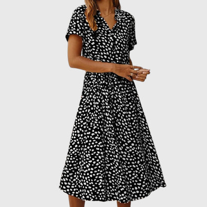 Colorful Front Button Midi Dress