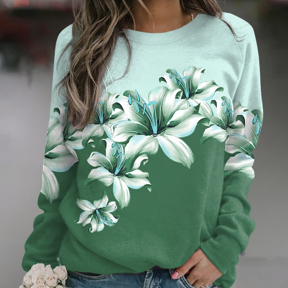 Women's Floral Sweatshirt Soft Breathable Long Sleeve