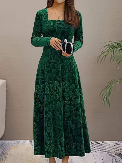 Warm Women's Long Sleeve Winter Maxi Dress