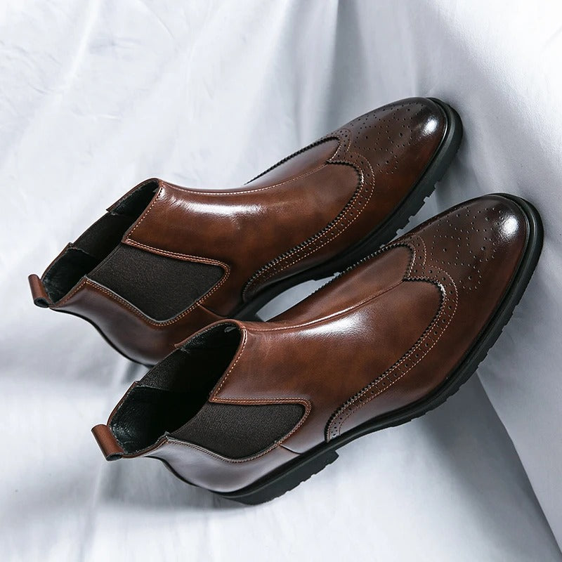 Davenport Men's Faux Leather Chelsea Boots - VibreMode