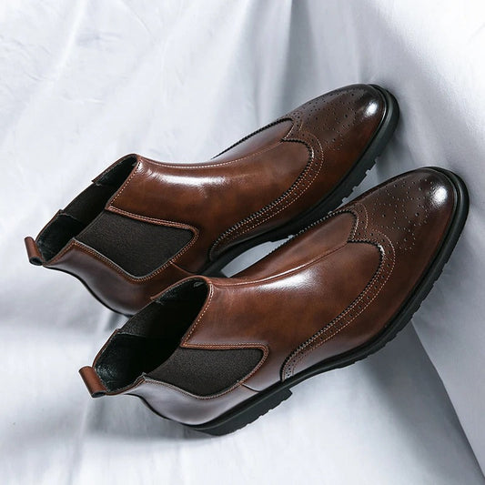 Davenport Men's Faux Leather Chelsea Boots - VibreMode