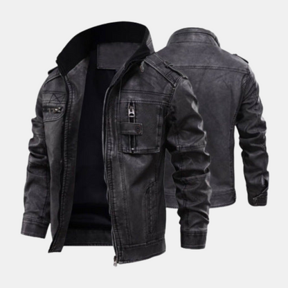 Classic Lincoln Genuine Leather Biker Jacket - VibreMode