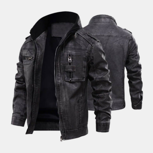 Classic Lincoln Genuine Leather Biker Jacket - VibreMode