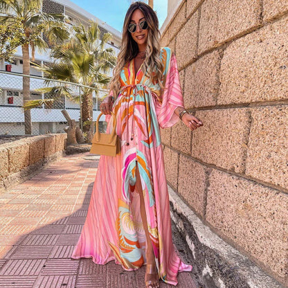 Women's Graphic Print Maxi Dress Colorful - VibreMode