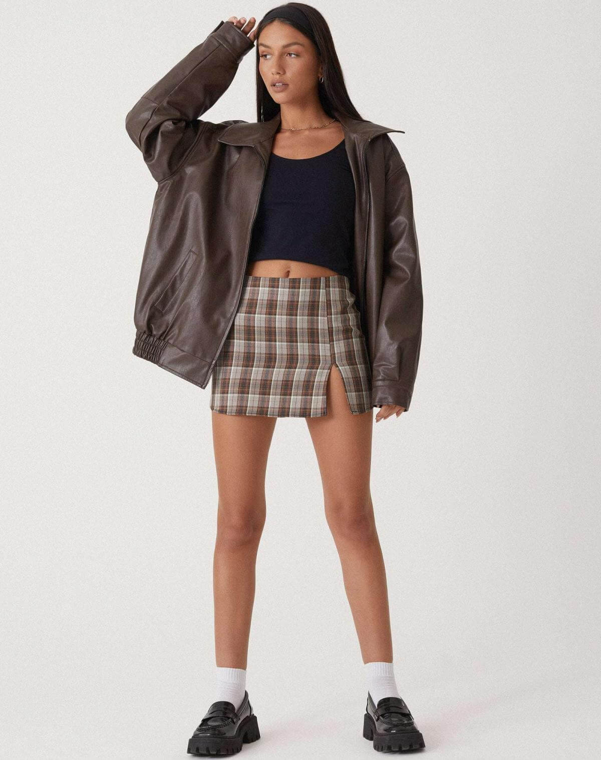 Women's Faux Leather Jacket Oversized Comfortable Black