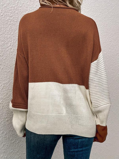 Comfortable Multicolor Knit Crew Neck Sweater