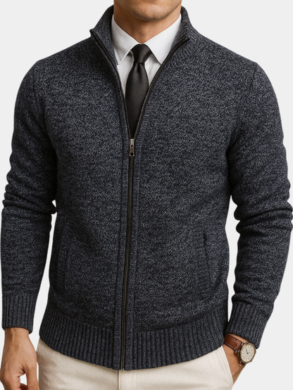 Men's Long Sleeve Zip Front Cardigan - VibreMode