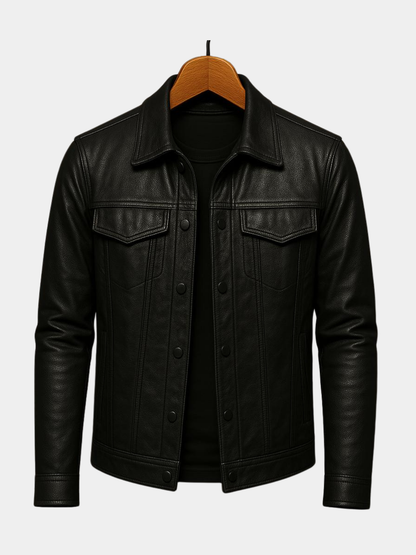 Men's Stand Collar Jacket Snap Front Cotton Tan - VibreMode