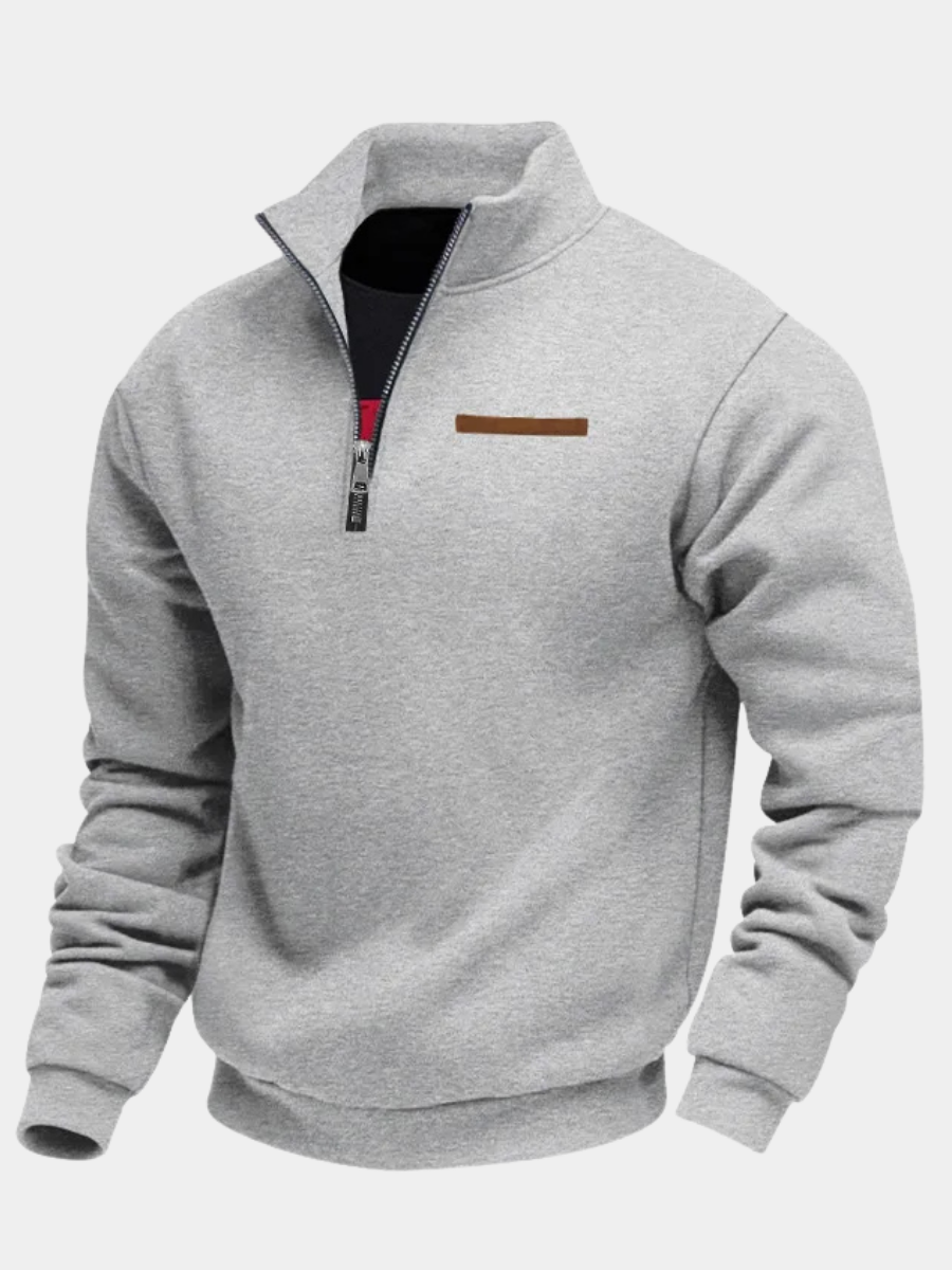 Men's Quarter Zip Sweatshirt Stand Collar - VibreMode