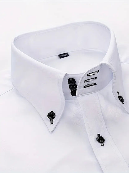 Charles Men's Formal Dress Shirt Button Front