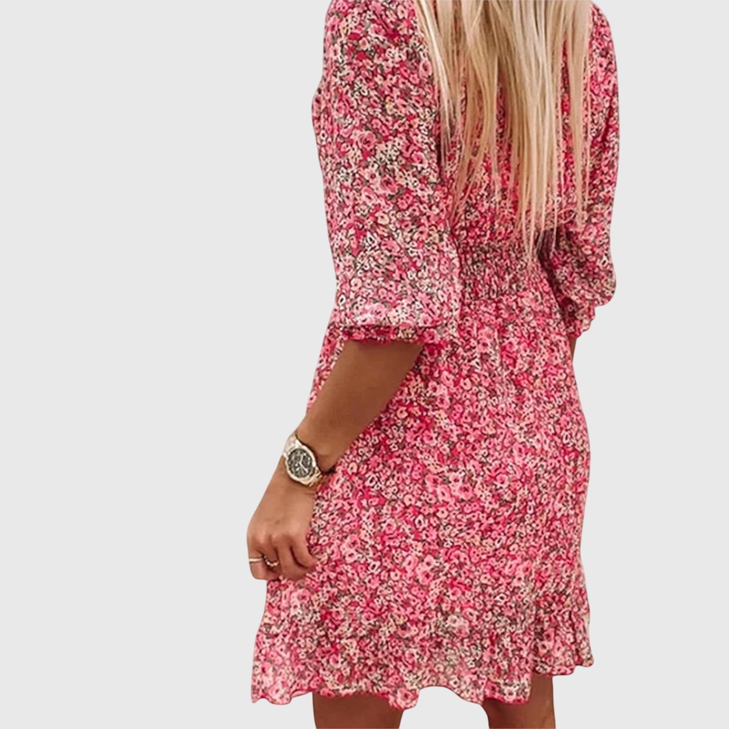 Floral V-Neck Women's Midi Sundress