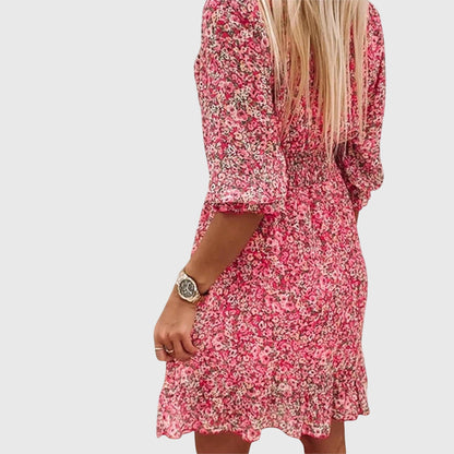 Floral V-Neck Women's Midi Sundress