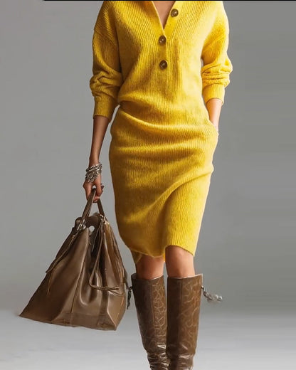 Classic Crew Neck Knit Dress