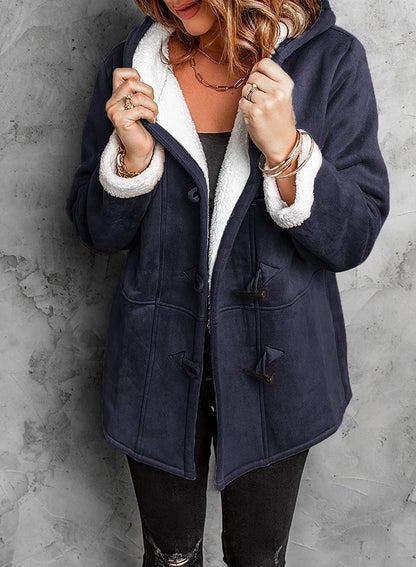 Soft Premium Hooded Coat in Faux Cashmere