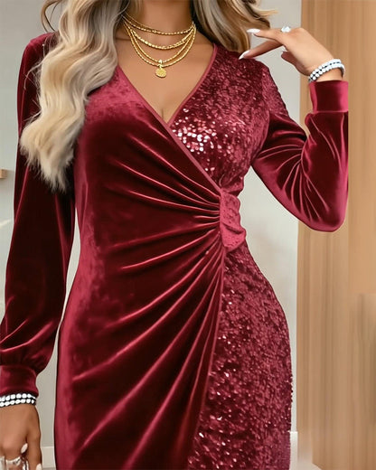 Sparkly Glitter Mini Wrap Dress