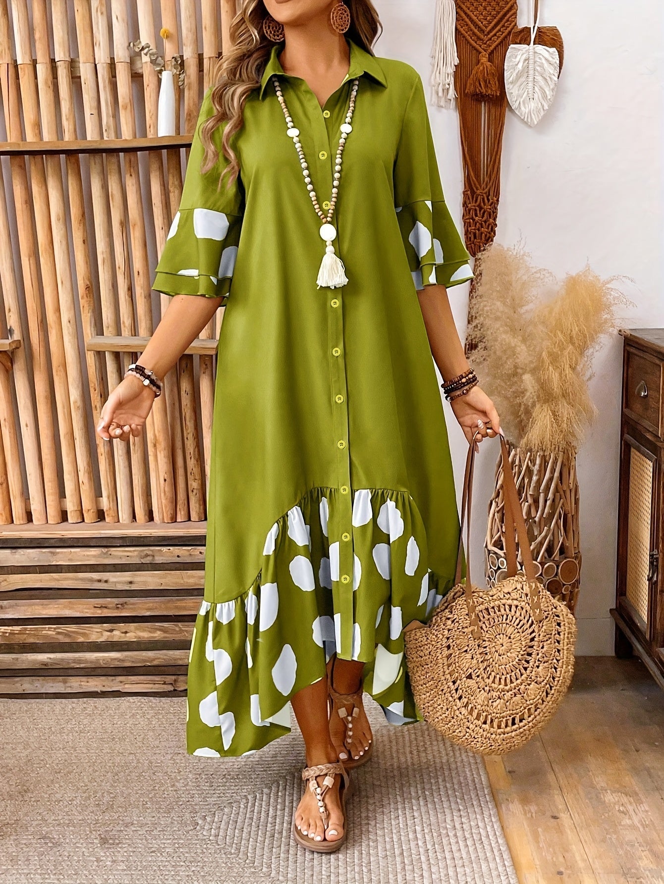 Warm Honey Spotted Sundress - VibreMode
