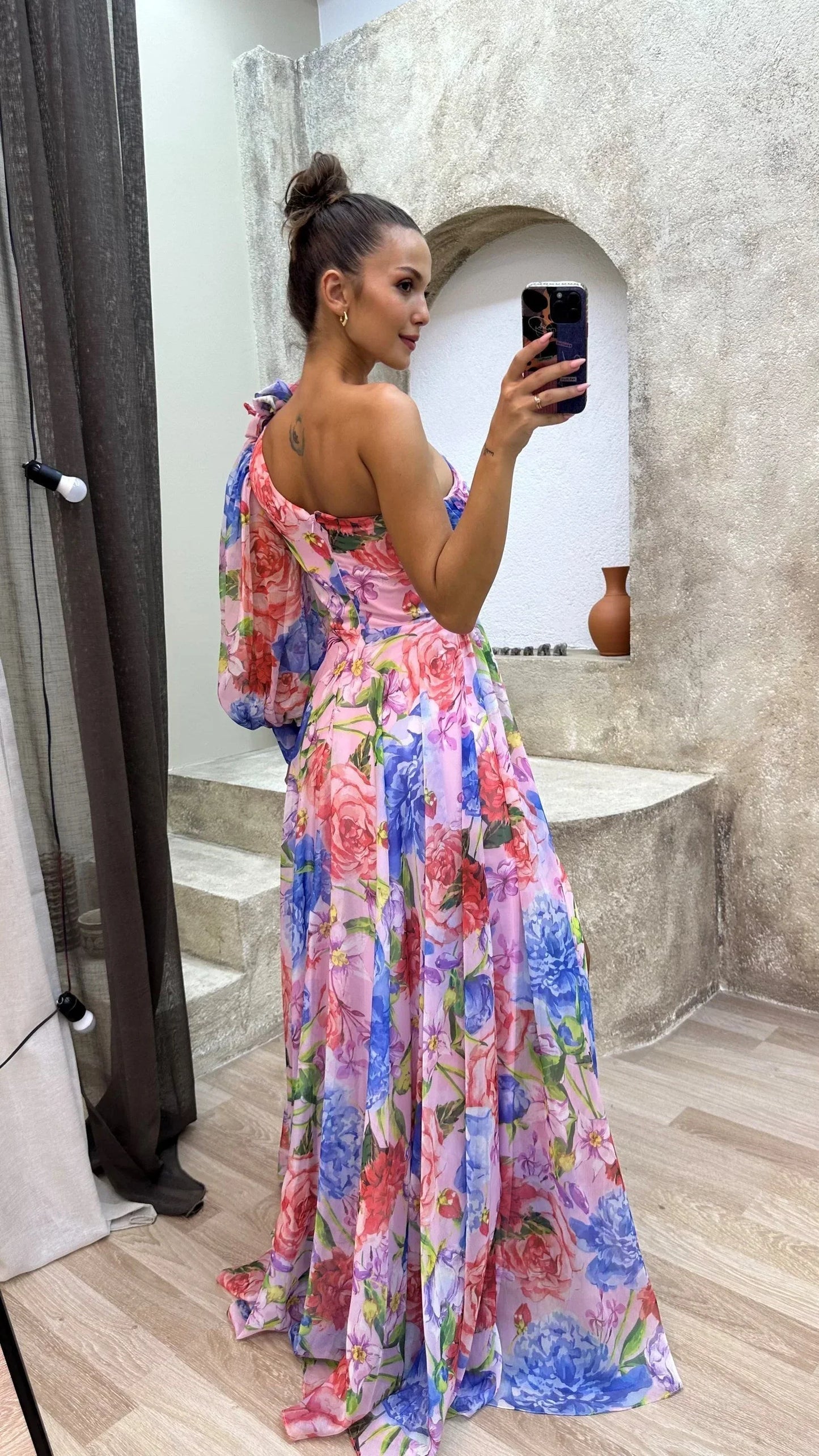 Women's One Shoulder Floral Dress