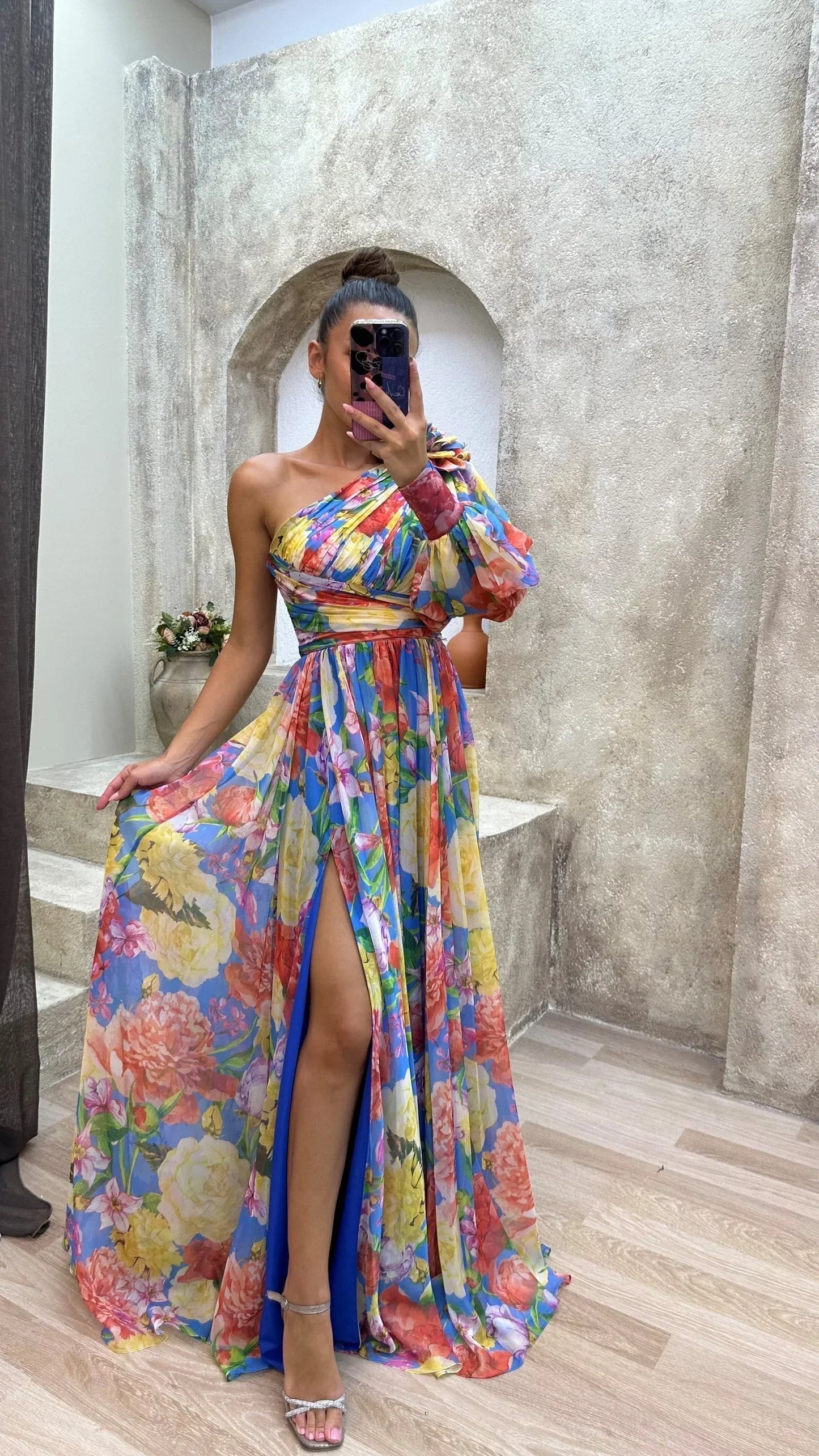 Women's One Shoulder Floral Dress