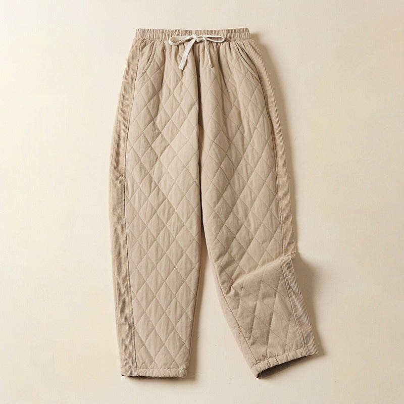 Women's Quilted Ankle Pants Relaxed Fit Casual - VibreMode