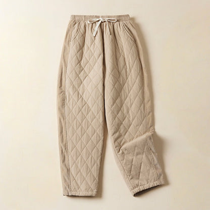 Women's Quilted Ankle Pants Relaxed Fit Casual - VibreMode