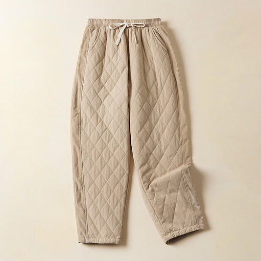 Women's Quilted Ankle Pants Relaxed Fit Casual - VibreMode