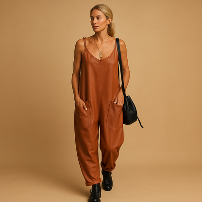 Woman wearing a loose-fit airy summer dress in a lightweight fabric, perfect for warm days and relaxed summer outings.