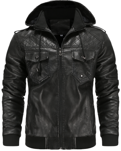 Men's Hooded Bomber Jacket - VibreMode