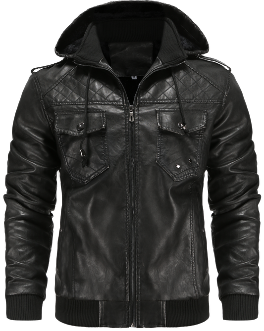 Men's Hooded Bomber Jacket - VibreMode