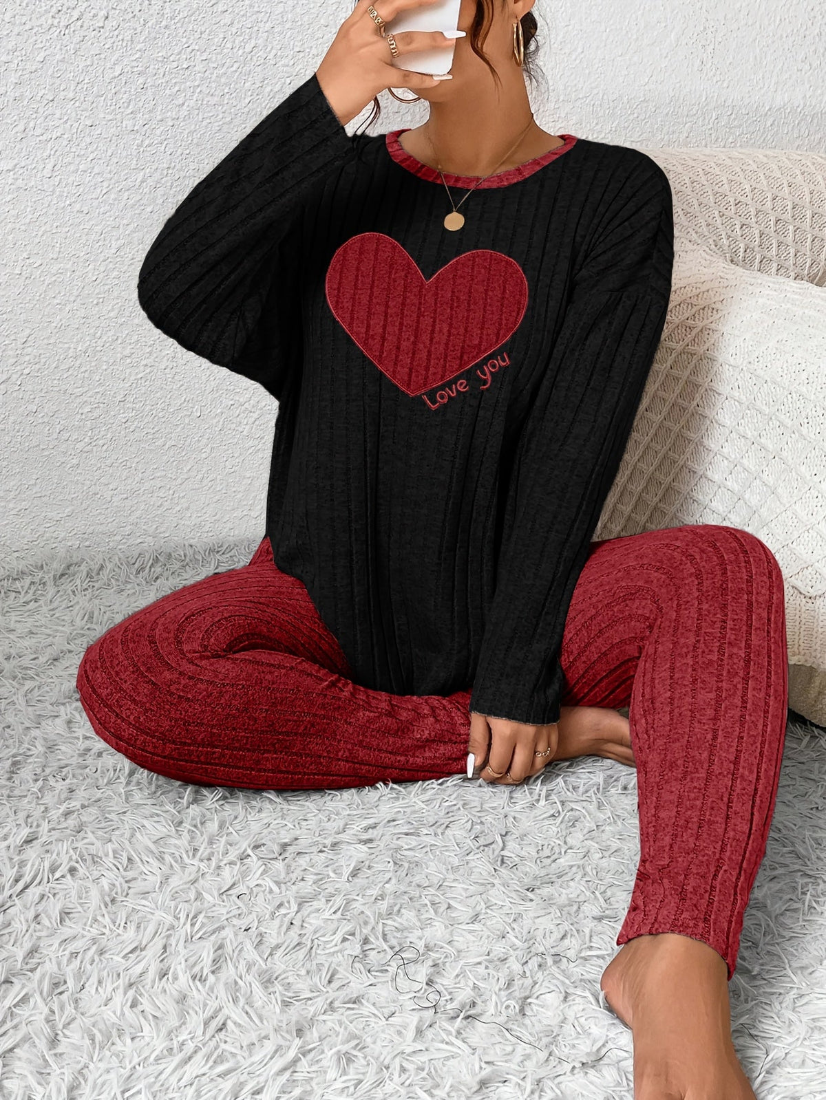 Image of Alana | Women's Long Sleeve Ribbed Two-Piece Set