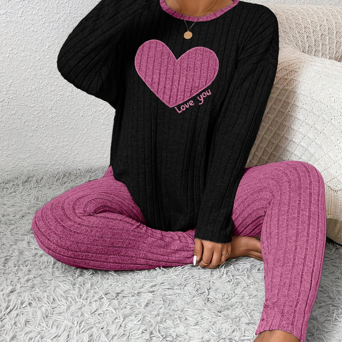 Image of Alana | Women's Long Sleeve Ribbed Two-Piece Set