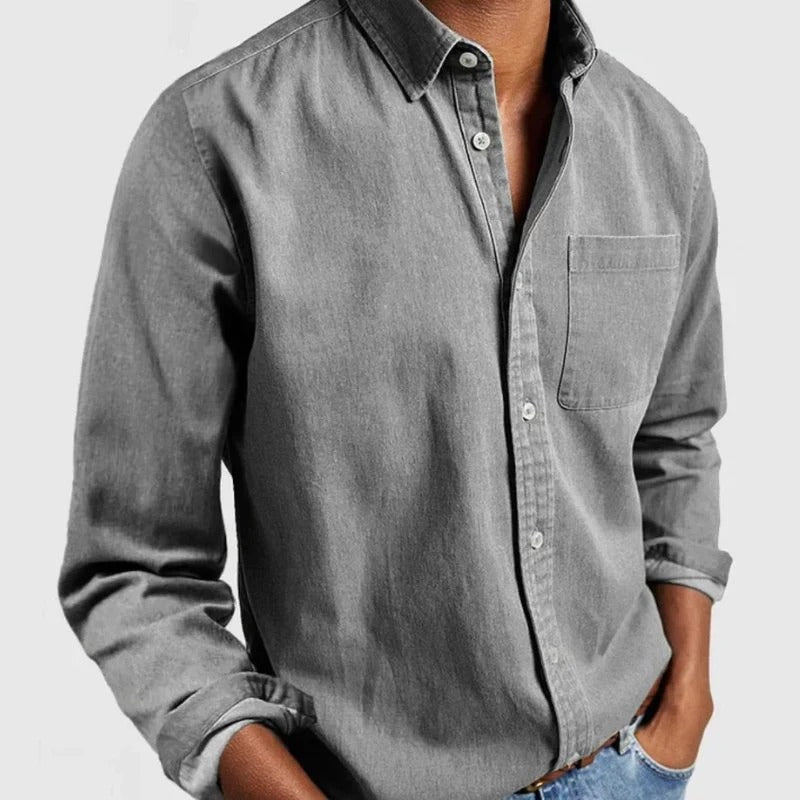 Men's Classic Denim Shirt Blue - VibreMode
