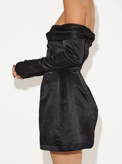 Image of Allison | Women's Off-Shoulder A-Line Mini Dress