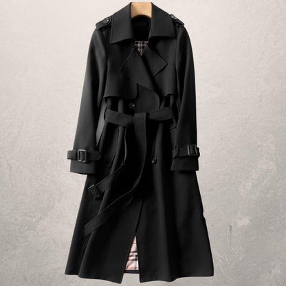 Image of Alyssa | Women's Double-Breasted Long Trench Coat