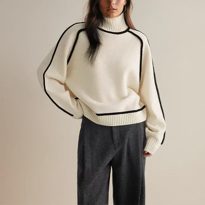 Luxurious Red Cable Knit Sweater