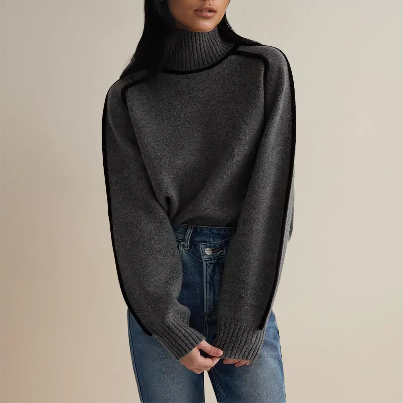 Luxurious Red Cable Knit Sweater