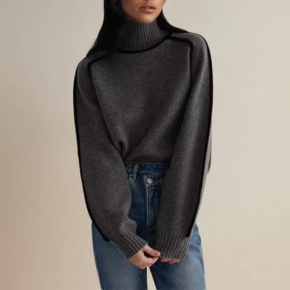 Luxurious Red Cable Knit Sweater