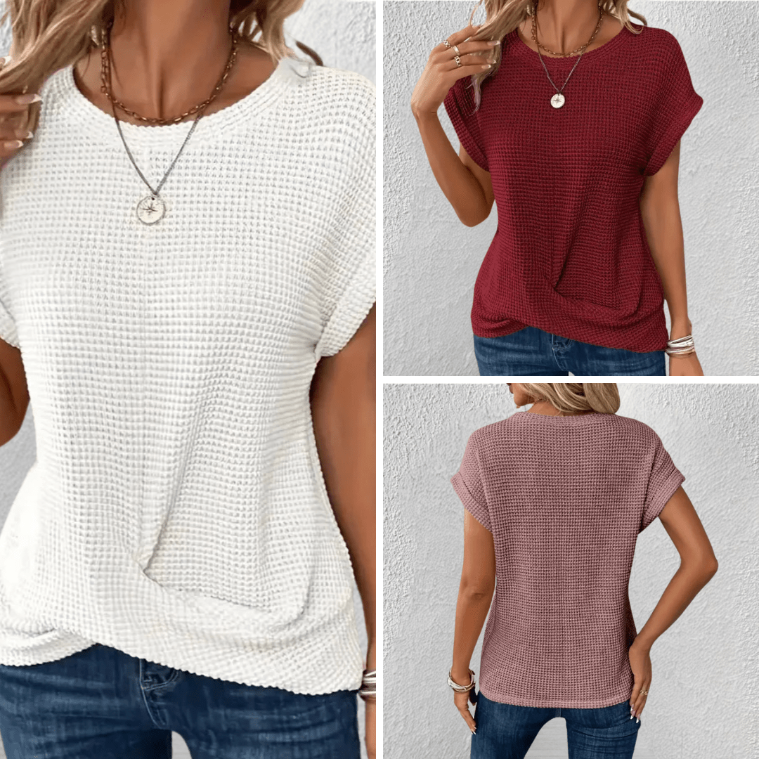 Women's Twist Front Waffle Knit Amber
