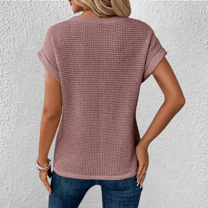Women's Twist Front Waffle Knit Amber