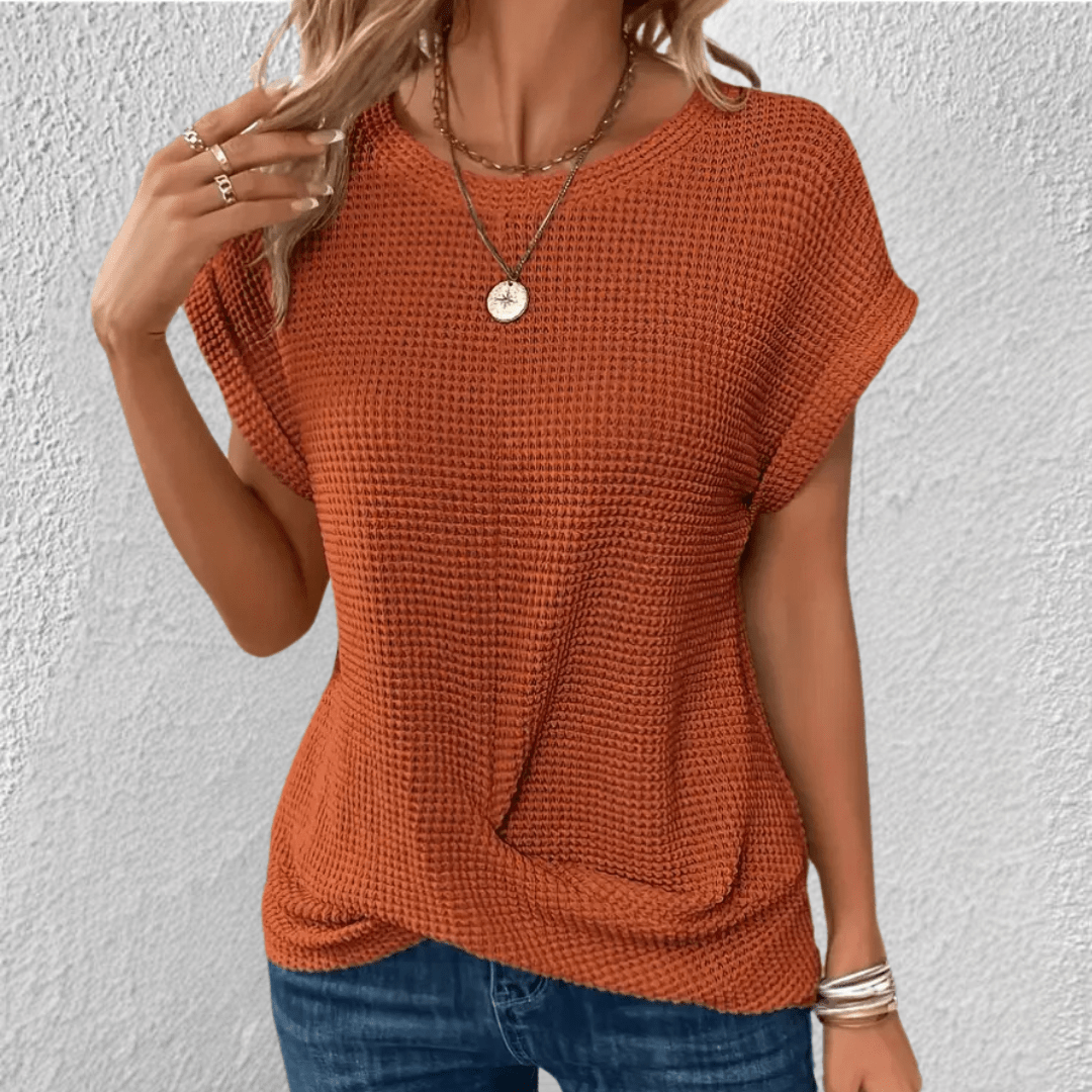 Women's Twist Front Waffle Knit Amber