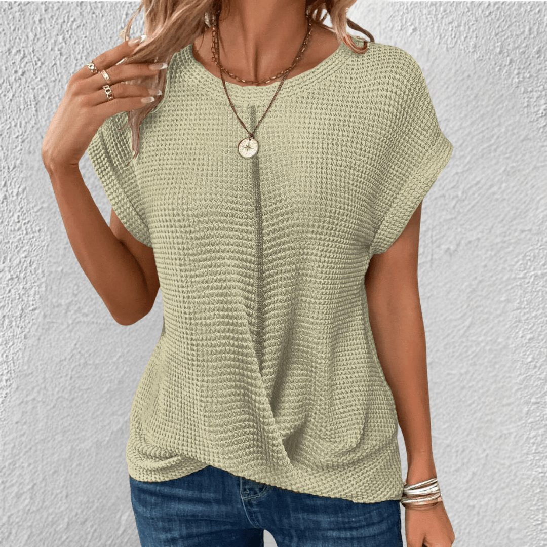 Women's Twist Front Waffle Knit Amber