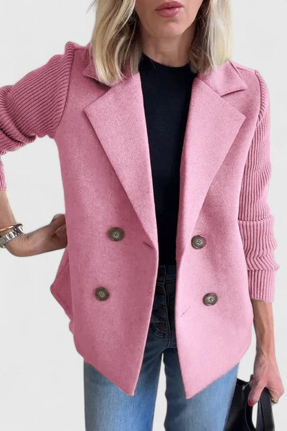 Fitted Wool Crew Neck Jacket