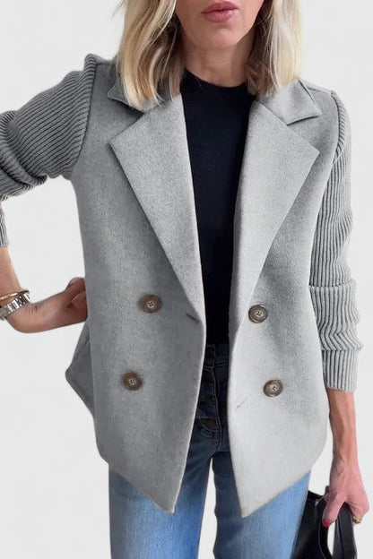 Fitted Wool Crew Neck Jacket