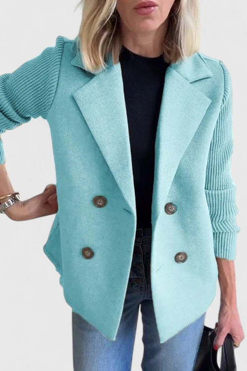 Fitted Wool Crew Neck Jacket