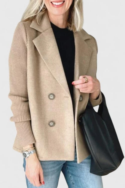 Fitted Wool Crew Neck Jacket